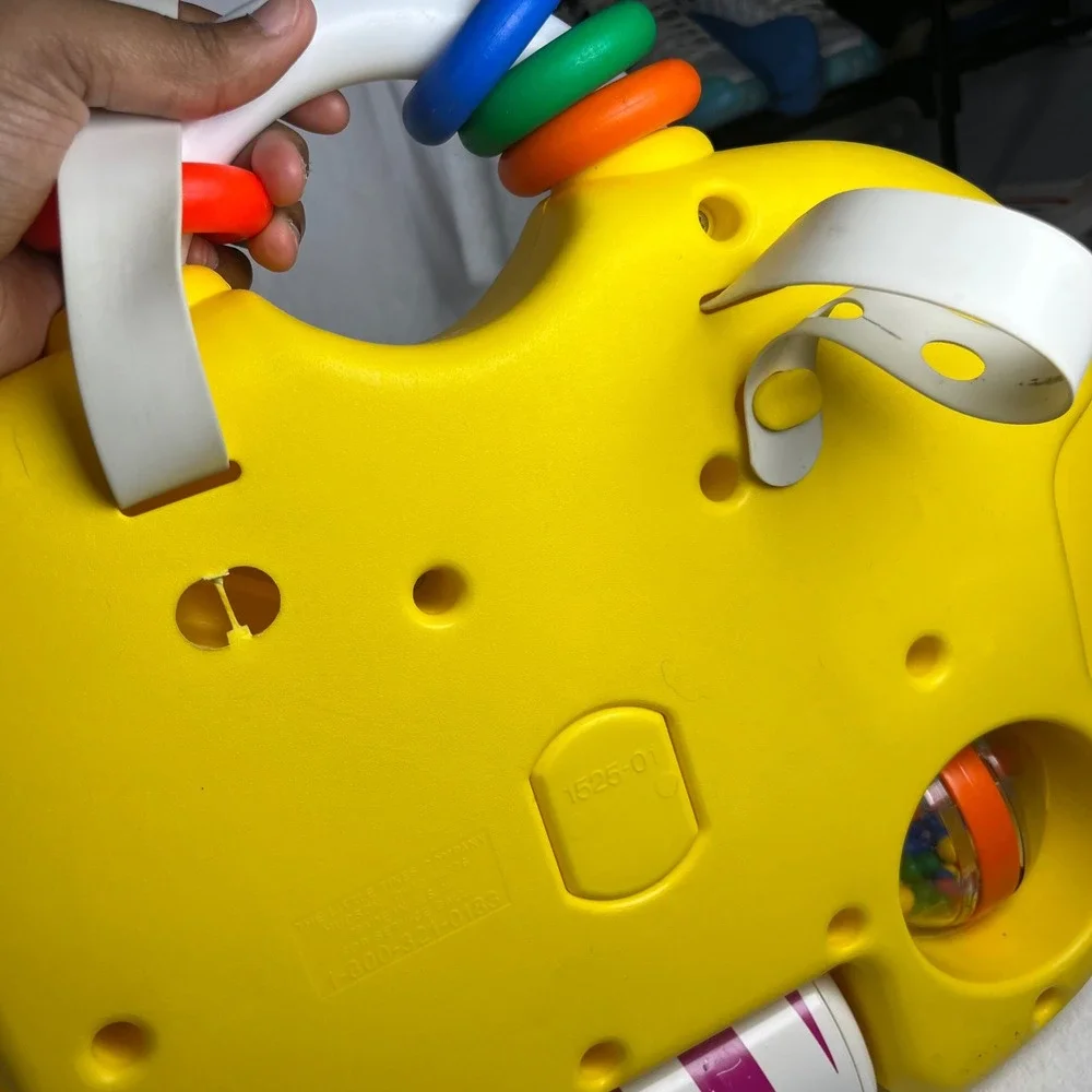 Little Tikes Vintage Baby Activity Center Crib Toy Yellow Mirror Rattle 1525-01